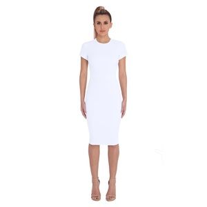 Stretch Crepe Fitted Knee-length Dress with Zipper